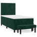 Pat box spring cu saltea, verde închis, 90x190 cm, catifea - WALTI WALTI