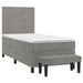 Pat box spring cu saltea, gri deschis, 100x200 cm, catifea - WALTI WALTI