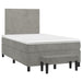 Pat continental cu saltea, gri deschis, 120x200 cm, catifea - WALTI WALTI