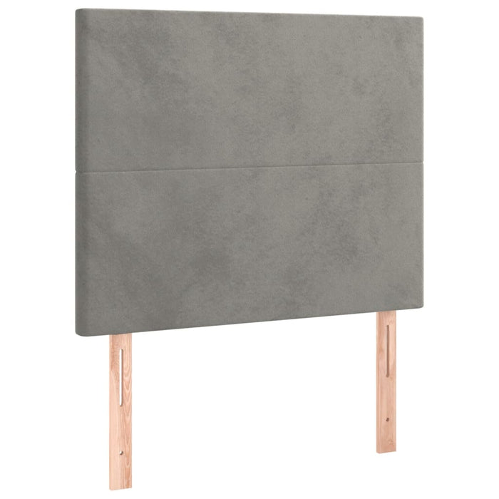 Pat continental cu saltea, gri deschis, 120x200 cm, catifea - WALTI WALTI