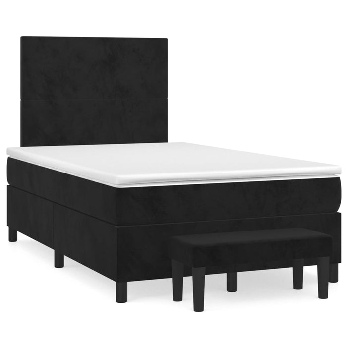 Pat box spring cu saltea, negru, 120x200 cm, catifea - WALTI WALTI