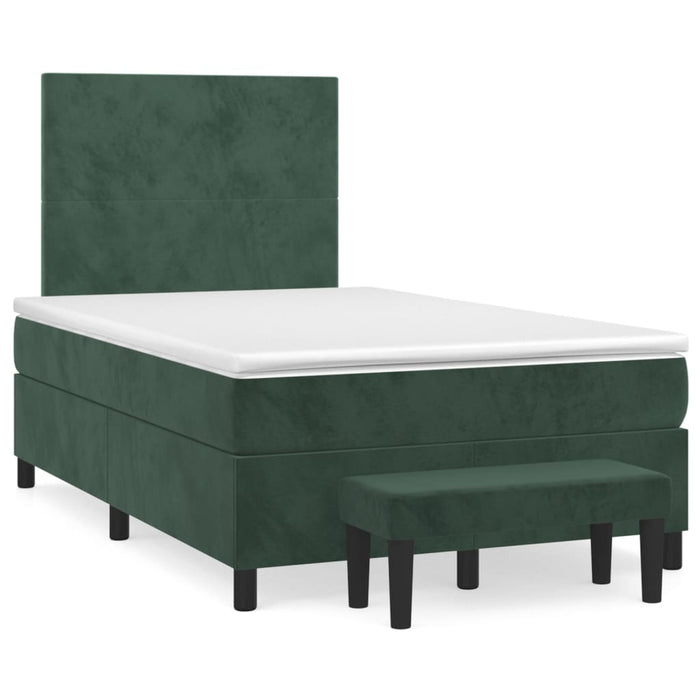 Pat box spring cu saltea, verde închis, 120x200 cm, catifea - WALTI WALTI