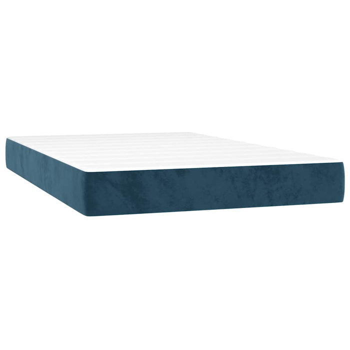 Pat box spring cu saltea, albastru închis, 120x200 cm, catifea - WALTI WALTI
