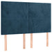 Pat box spring cu saltea, albastru închis, 140x190 cm, catifea - WALTI WALTI