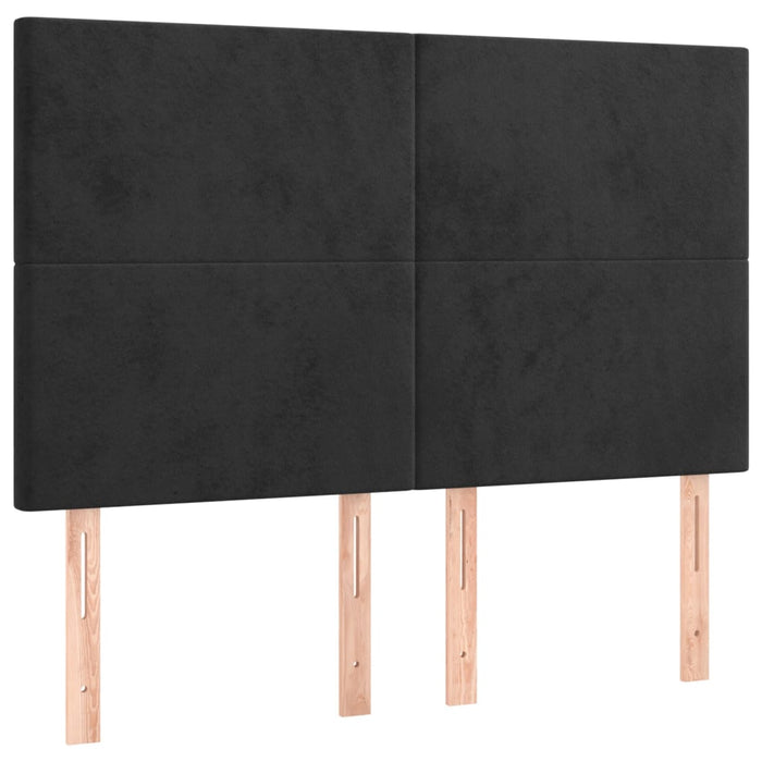 Pat box spring cu saltea, negru, 140x200 cm, catifea - WALTI WALTI