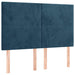 Pat box spring cu saltea, albastru închis, 140x200 cm, catifea - WALTI WALTI