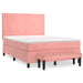 Pat box spring cu saltea, roz, 140x200 cm, catifea - WALTI WALTI