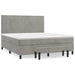 Pat box spring cu saltea, gri deschis, 160x200 cm, catifea - WALTI WALTI