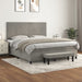 Pat box spring cu saltea, gri deschis, 160x200 cm, catifea - WALTI WALTI