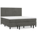 Pat box spring cu saltea, gri închis, 160x200 cm, catifea - WALTI WALTI