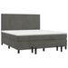 Pat box spring cu saltea, gri închis, 160x200 cm, catifea - WALTI WALTI