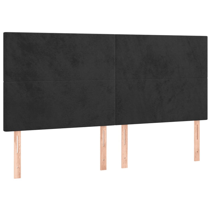 Pat box spring cu saltea, negru, 160x200 cm, catifea - WALTI WALTI