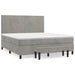 Pat box spring cu saltea, gri deschis, 180x200 cm, catifea - WALTI WALTI