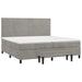 Pat box spring cu saltea, gri deschis, 200x200 cm, catifea - WALTI WALTI