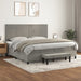 Pat box spring cu saltea, gri deschis, 200x200 cm, catifea - WALTI WALTI