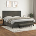 Pat box spring cu saltea, gri închis, 200x200 cm, catifea - WALTI WALTI