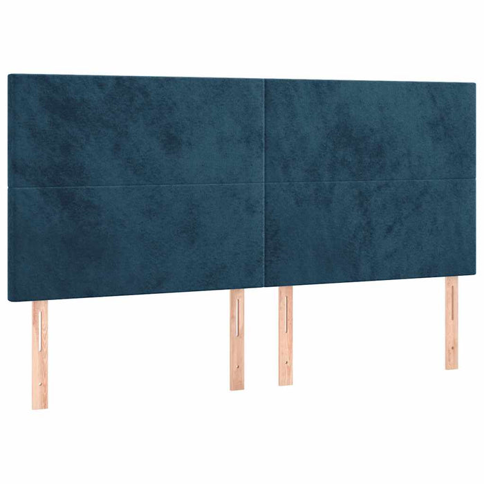 Pat box spring cu saltea, albastru închis, 200x200 cm, catifea - WALTI WALTI