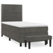 Pat box spring cu saltea, gri închis, 80x200 cm, catifea - WALTI WALTI