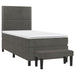 Pat box spring cu saltea, gri închis, 80x200 cm, catifea - WALTI WALTI