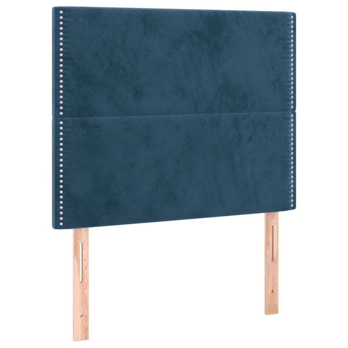 Pat box spring cu saltea, albastru închis, 80x200 cm, catifea - WALTI WALTI