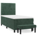Pat box spring cu saltea, verde închis, 90x190 cm, catifea - WALTI WALTI