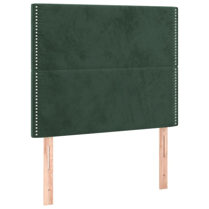 Pat box spring cu saltea, verde închis, 90x190 cm, catifea - WALTI WALTI