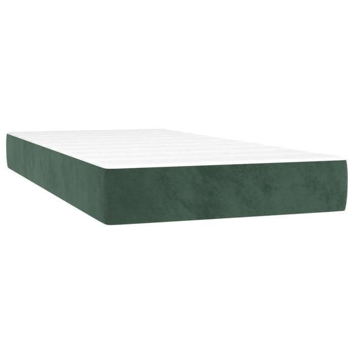 Pat box spring cu saltea, verde închis, 90x190 cm, catifea - WALTI WALTI
