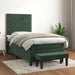 Pat box spring cu saltea, verde închis, 90x190 cm, catifea - WALTI WALTI