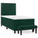 Pat box spring cu saltea, verde închis, 90x200 cm, catifea - WALTI WALTI