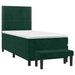 Pat box spring cu saltea, verde închis, 90x200 cm, catifea - WALTI WALTI