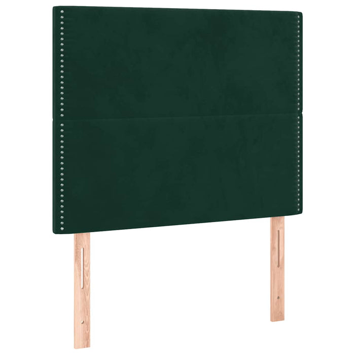 Pat box spring cu saltea, verde închis, 90x200 cm, catifea - WALTI WALTI