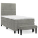 Pat box spring cu saltea, gri deschis, 100x200 cm, catifea - WALTI WALTI
