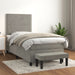 Pat box spring cu saltea, gri deschis, 100x200 cm, catifea - WALTI WALTI