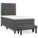 Pat box spring cu saltea, gri închis, 100x200 cm, catifea - WALTI WALTI