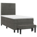 Pat box spring cu saltea, gri închis, 100x200 cm, catifea - WALTI WALTI