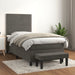 Pat box spring cu saltea, gri închis, 100x200 cm, catifea - WALTI WALTI