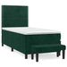 Pat box spring cu saltea, verde închis, 100x200 cm, catifea - WALTI WALTI