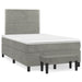 Pat continental cu saltea, gri deschis, 120x200 cm, catifea - WALTI WALTI
