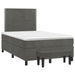 Pat box spring cu saltea, gri închis, 120x200 cm, catifea - WALTI WALTI