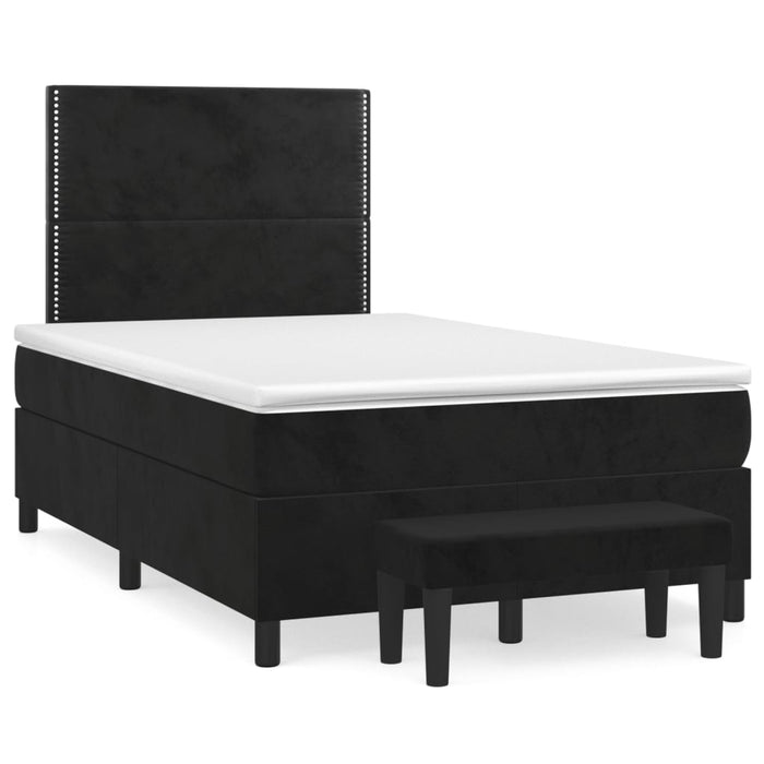 Pat box spring cu saltea, negru, 120x200 cm, catifea - WALTI WALTI
