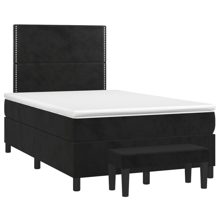Pat box spring cu saltea, negru, 120x200 cm, catifea - WALTI WALTI