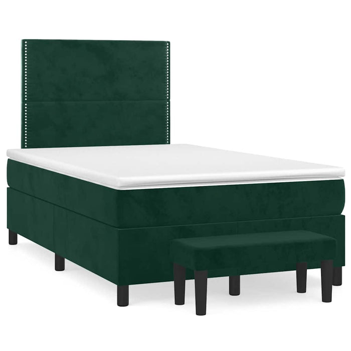 Pat box spring cu saltea, verde închis, 120x200 cm, catifea - WALTI WALTI