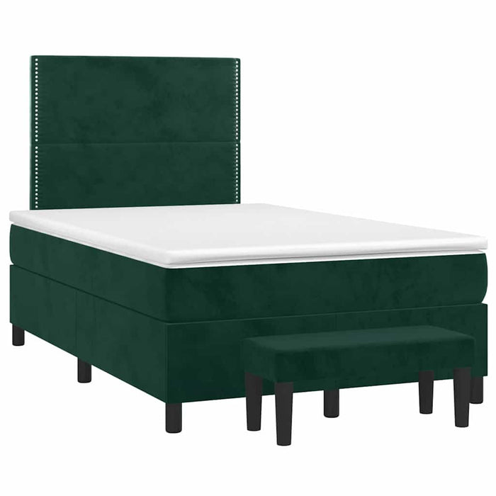 Pat box spring cu saltea, verde închis, 120x200 cm, catifea - WALTI WALTI