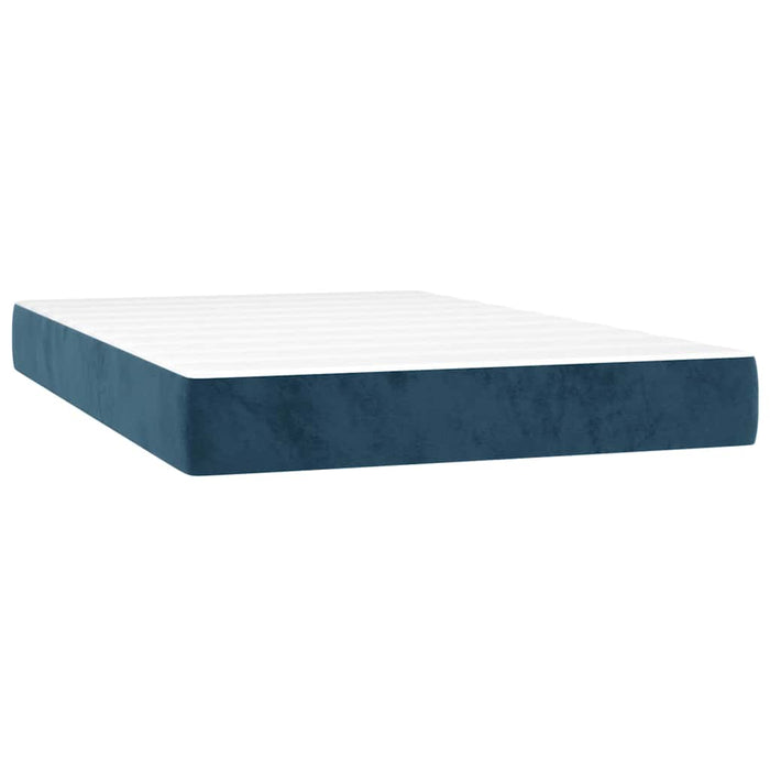 Pat box spring cu saltea, albastru închis, 120x200 cm, catifea - WALTI WALTI