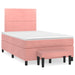 Pat box spring cu saltea, roz, 120x200 cm, catifea - WALTI WALTI