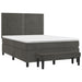 Pat box spring cu saltea, gri închis, 140x200 cm, catifea - WALTI WALTI