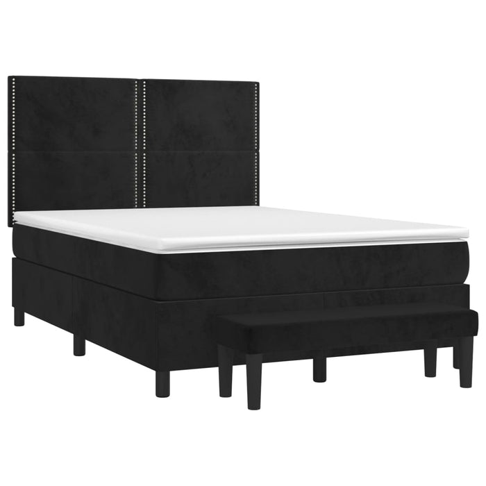 Pat box spring cu saltea, negru, 140x200 cm, catifea - WALTI WALTI