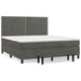 Pat box spring cu saltea, gri închis, 160x200 cm, catifea - WALTI WALTI