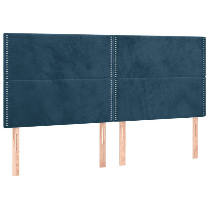 Pat box spring cu saltea, albastru închis, 160x200 cm, catifea - WALTI WALTI