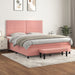 Pat box spring cu saltea, roz, 160x200 cm, catifea - WALTI WALTI